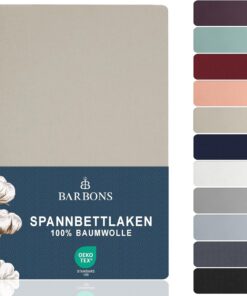 BARBONS Spannbettlaken 100% Baumwolle - Oeko-TEX Zertifiziert - Bettlaken für Boxspringbett - Großes Format 140 x 200 cm