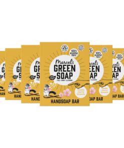 Marcel's Green Soap Vanille & Kirschblüte - Biokomponenten - 100% Vegan - Umweltfreundlich - 6er-Pack 90g Marcel's Gre