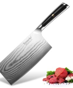 Sunnecko 73 Schichten Edelstahl Chinesisches Hackmesser für Profis, Fleischbeil 18cm, Ergonomischer Griff Küchenmesser