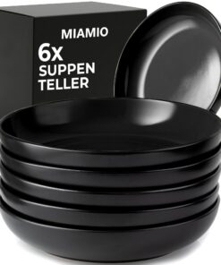 MIAMIO 900 ml Suppenteller Geschirrset für Familien - Le Papillon Kollektion - Grosszügige Bowl für Suppe & Porridge