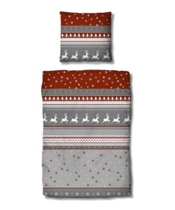 Traumschlaf Biber Winterbettwäsche – warm, kuschelig & hautfreundlich – 100% Baumwolle – Wintermotiv – 135x200 cm + 80x8