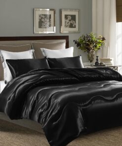 Luofanfei Bettdecke Sommer Winter 4 Jahreszeiten Set Schwarz Kuschelige Quilted Gesteppte