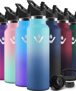 Motswedi Edelstahl Trinkflasche 750ml Auslaufsicher Vakuum Isolierflasche für Sport Fitness