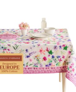 Maison d' Hermine Tischdecke: Rechteckig, 100 % Baumwolle, ideal für Partys und Hochzeiten, Oeko-Tex-Standardsertifikat,