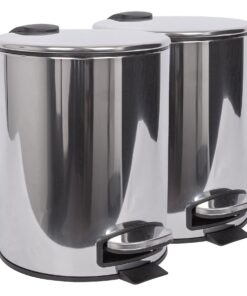 Harbour Housewares 5L Edelstahl Chrom Treteimer - Klein Schlank Schwingdeckel für Badezimmer Küche