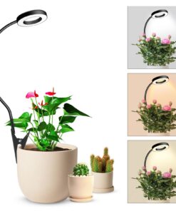 Wolezek Pflanzenlampe LED Vollspektrum 6/12/16H Timer Pot Clip Grow Light 3 Farbtemperatur 360° Schwanenhals 5 Helligkei