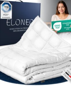 ELONEO NEU Gewichtsdecke 135x200 cm, TÜV und Oeko-Tex Zertifiziert, Entspannung & Stresslinderung