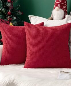 MIULEE Weihnachtlich Dekorative Kissenbezüge für Wohnzimmer und Schlafzimmer 50x50cm Rot