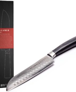 KLAMER Santoku Messer 18 cm - Ultrascharf, 67 Lagen Damaszener Stahl, Premium Kochmesser für Profis und Küchenliebhaber