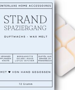 Interluxe Strandspaziergang Waxmelt für angenehme Duftlampe 100% pflanzlich indoor Melts Duftwachs für Aromalampe