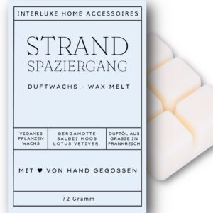Interluxe Strandspaziergang Waxmelt für angenehme Duftlampe 100% pflanzlich indoor Melts Duftwachs für Aromalampe