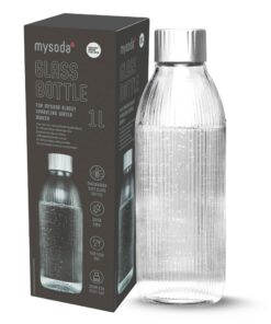 Mysoda Glasflasche KOMPATIBEL MIT Mysoda Glassy Wassersprudler - IDEAL FÜR Familien - ZHAHNRINSELN UND ZAHNFÜHSER - 1 Li