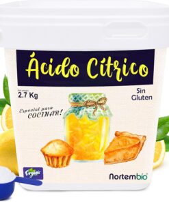 Nortembio Zitronensäure Anhydrat Pulver – Rein für Backen, Konserven und Getränke + Kostenlose Gourmet-Qualitätseinheits
