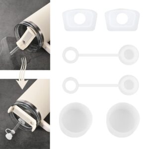 Silikon Stopfen 6er Set für Stanley Cup H|0 Becher, inklusive Strohhalm- und quadratische Stöpsel (Geeignet für 40oz/30o
