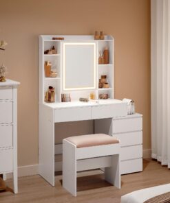 VASAGLE Kailyn Kollektion - Schminktisch mit LED-Beleuchtung, perfekt für Schönheitsliebhaber beim Make-up-Prozess, idea