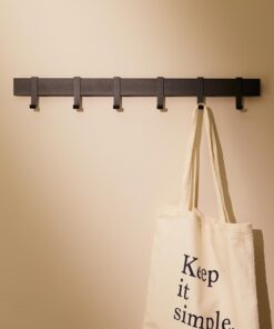Designfabrik Hamburg Garderobe | Wandmontage mit beweglichen Haken | Modernes Design Schwarz 58 cm