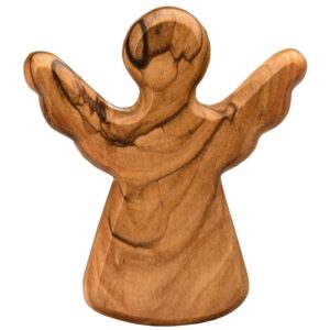 Kassis Geschenkartikel Olivenholz-Schutzengel - Handgefertigte Engel-Figur aus Bethlehem - Schutzengel-Glücksbringer - (