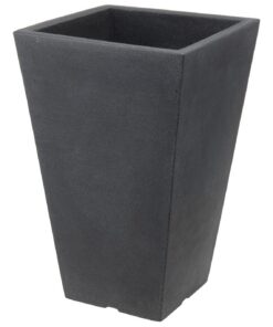 Spetebo Kunststoff Pflanzsäule - anthrazit 55 cm - für outdoor Anwendung - praktische Trapezform - Dauerhaft und designv