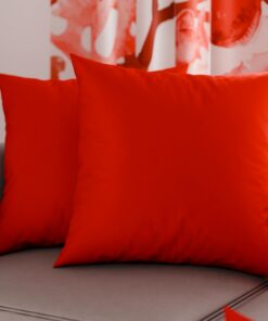 PETTI Artigiani Italiani 2er-Set KissenbezügeUni Rot 60x60 cm Made in Italy für Schlafzimmer & SofaComfortige Mikrofaser