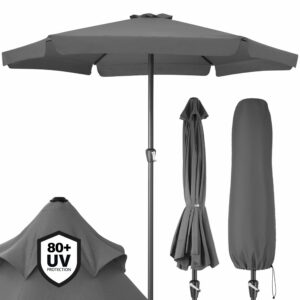 Kingsleeve® Sonnenschirm UV Schutz 80+ Anthrazit Balkon Schutzhülle