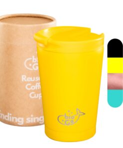 bioGo Wiederverwendbare Kaffeetasse für Frauen, isolierter Reise-Kaffeebecher mit Deckel für Herren, Hot Togo Kaffee-The