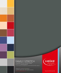 Heike Spannbettlaken Jersey Family Stretch Anthrazit 230 gr/m2 35 cm Hoch für Wasserbetten Boxspringbetten und Matratzen