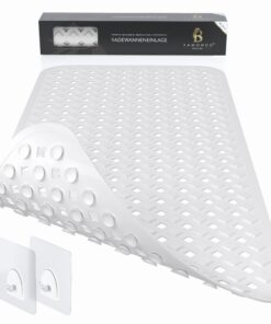 BAMONDO Rutschfest Badewannenmatte für sensibles Haut | maschinenwaschbar | 88x39 cm | schimmelfrei | BPA frei