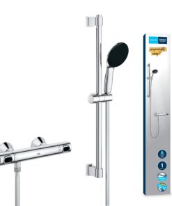 GROHE Precision Flow Duschset chrom 8l pro Min Thermostat Wassersparend 34800001