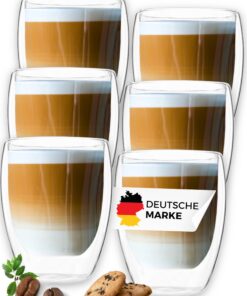 LAPRESO® Doppelwandige Latte Macchiato Gläser - Modernes Design für Cappuccino Tassen und Teegläser | LAPRESO® Doppelwa
