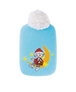 Hugo Frosch Öko-Wärmflasche Kinder 0,8l - Kuscheliges Fleecebezug - Made in Germany - Sandmann Hellblau