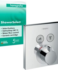 Hansgrohe ShowerSelect Thermostat Unterputz - Sicherheitssperre bei 40°C, Chrom, Mischbatterie für 2 Verbraucher, 157630