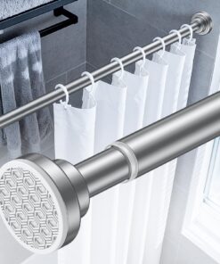 Uniclife Duschvorhangstange ohne Bohren 82-204 cm, Verstellbare Rostfreie Spannstange für Bad & Fenster