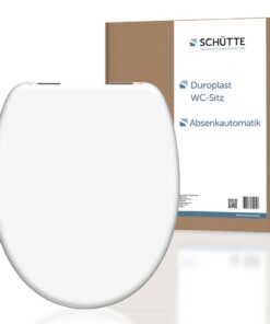 SCHÜTTE WC-Sitz mit Absenkautomatik für stark Belastbare Personen/Innovative DIY Montage/Weiß SCHÜTTE WC-Sitz mit Abse