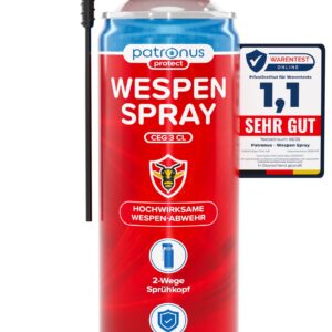 Patronus Wespenspray 500ml - langes Sprührohr & effektiver Sofortwirkung für Wespen Abwehr (PT19) Patronus Wespenspray