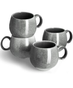 SPRINGLANE Tasse 4er-Set Misty Cliff Grau Steingut