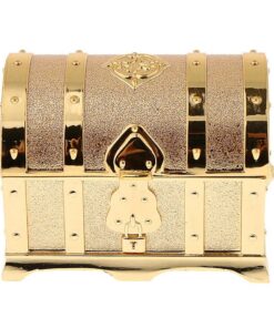 KBOLAE Goldfarbenes Metall-Schmuckkästchen im Vintage-Stil für Sammler | 17,8 x 12,7 x 12,7 cm | Modischer Accessoire-Ha