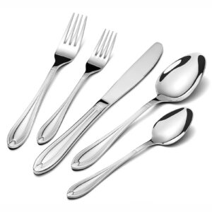 Univionlions Besteck Set für 6 Personen - Silberpoliertes Tafelbesteck für Küche und Restaurants - Hochwertig - 30 Teili