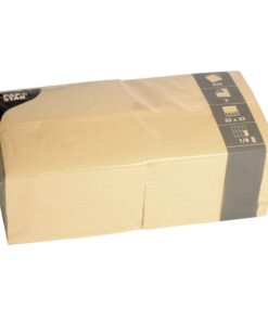 PAPSTAR 84579 250 Creme Farbige 33 cm x 33 cm Falz Papierservietten - 3-lagig - Hochwertig für Haus und Restaurant