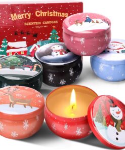 Duftkerze Geschenkset Weihnachten | 6 Pack Weihnachtskerzen für Frauen | Natürliche Sojawachs Aromatherapie Kerzen Gesch