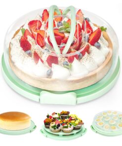 Ohuhu Kuchen Transportbox, 4-in-1 Mehrzweck Tortentransportbox, Ideal für geschenktores Weihnachts-Erdbeerkuchen, Flexib