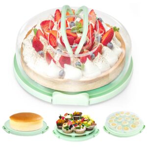 Ohuhu Kuchen Transportbox, 4-in-1 Mehrzweck Tortentransportbox, Ideal für geschenktores Weihnachts-Erdbeerkuchen, Flexib