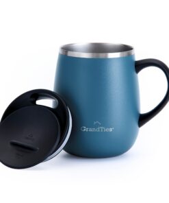Grandties Thermo Kaffeebecher To Go - Doppelwand Edelstahl - Hält Getränke Warm oder Kalt für Spritzschutz - Weinglasfor