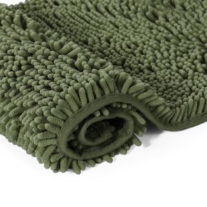 Surwin Dunkelgrün Cheligne Bademantel,Soft Fluffy,Super absorbent für Badewanne und Dusche (40x60cm)