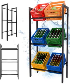 Tronitechnik® Getränkeregal verzinkt, stabil, 71x32x140 cm, 3 Ebenen 120 kg Tragkraft, ideal für Keller, Vorratsraum, Ga