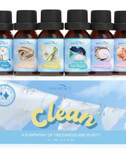 Sauber Ätherische Öle Set für Diffusor und Duftöl Geschenk für Zuhause - Frische Baumwolle, Frische Bettwäsche, Zitronen