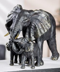 Casablanca Deko Familienbande Elefant - Tierfigur Elefantenfamilie für Familien - Wohnzimmerdekoration - Breite 39,5 cm