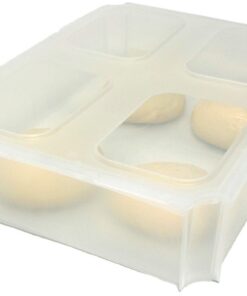1x Teigballenbehälter Pizzaballenbox für Fachköche transluzent Größe 35,5 x 27,5 x 8,5 cm + 1x Klickdeckel 1x Hefeteig