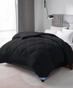 WAVVE Super Weiche Ganzjahresdecke 200x200cm für Alle Jahreszeiten Schwarz