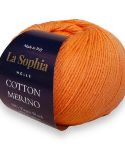 La Sophia Wolle Baumwolle mit Merino Mischung zum Stricken oder Häkeln | Farbe CM0012-Naturweiß | 50g | Warm und D_fsmut
