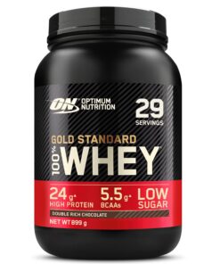 Optimum Nutrition Gold Standard 100% Whey Proteinpowder, Double Rich Chocolate Geschmack, für Sportler, 899g, 29 Portion
